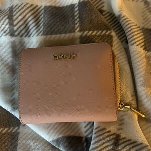 DKNY Blush Wallet with Gold Accents